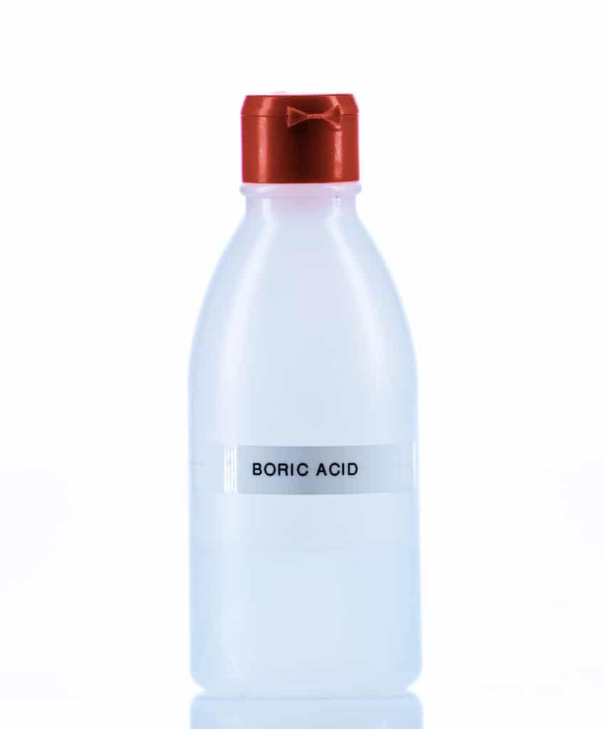a bottle of boric acid solution to prevent pests